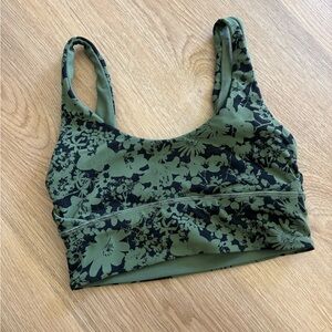 Lululemon reversible black and green floral sports bra